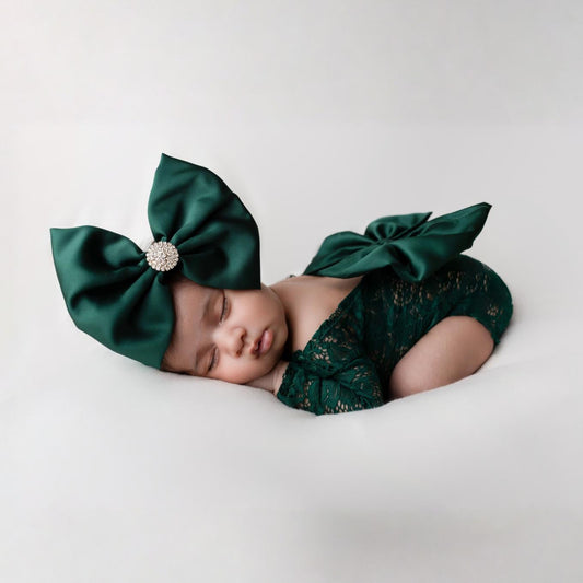 Ultra Hunter Green Satin Bow
