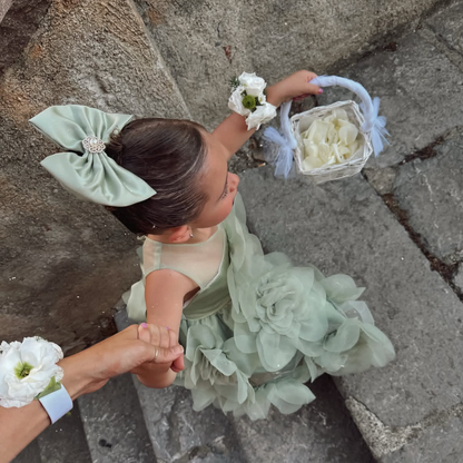 Sage Green Satin Bow