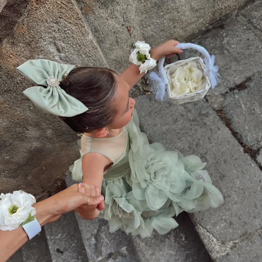 Sage Green Satin Bow
