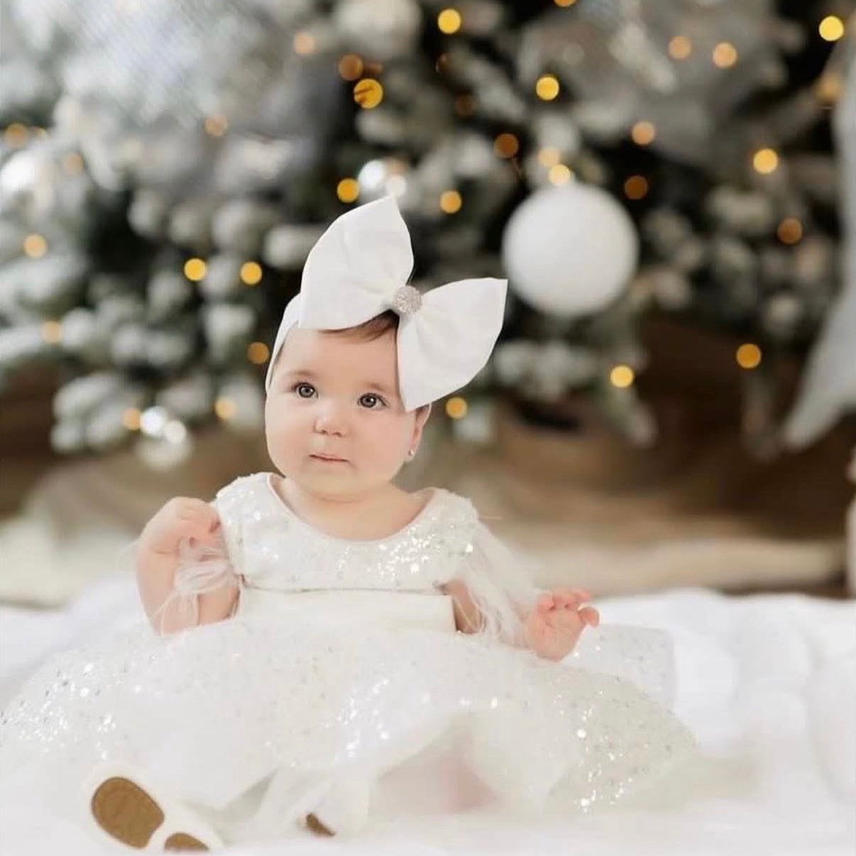 White Satin Bow
