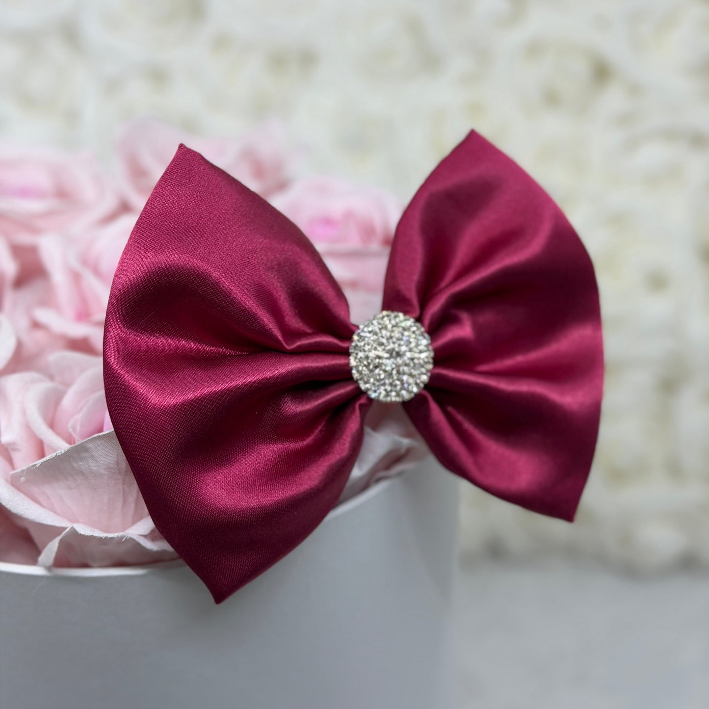 Shiny Berry Satin Bow