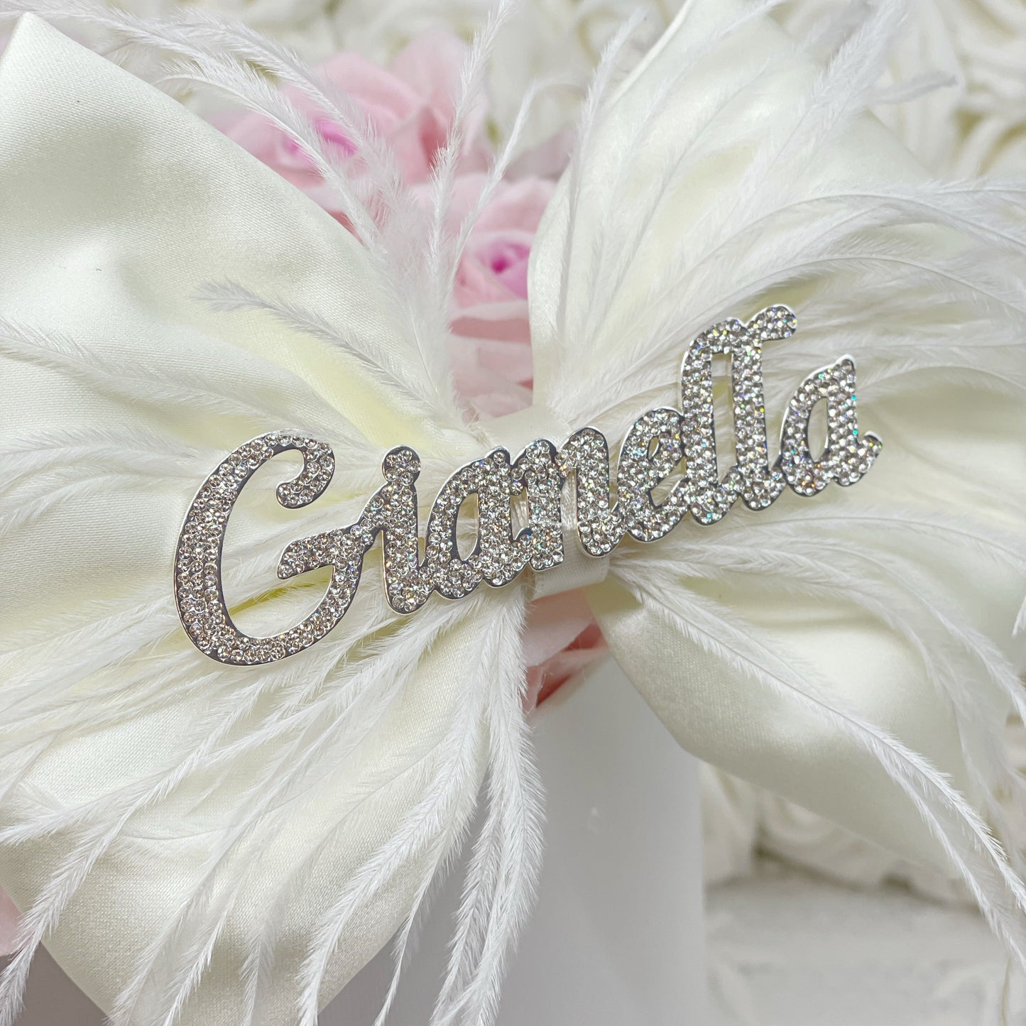 Custom Rhinestone Nameplate Bow (PRE-ORDER)