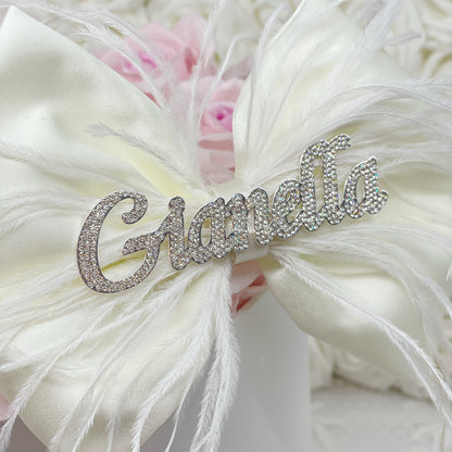 Custom Rhinestone Nameplate Bow (PRE-ORDER)