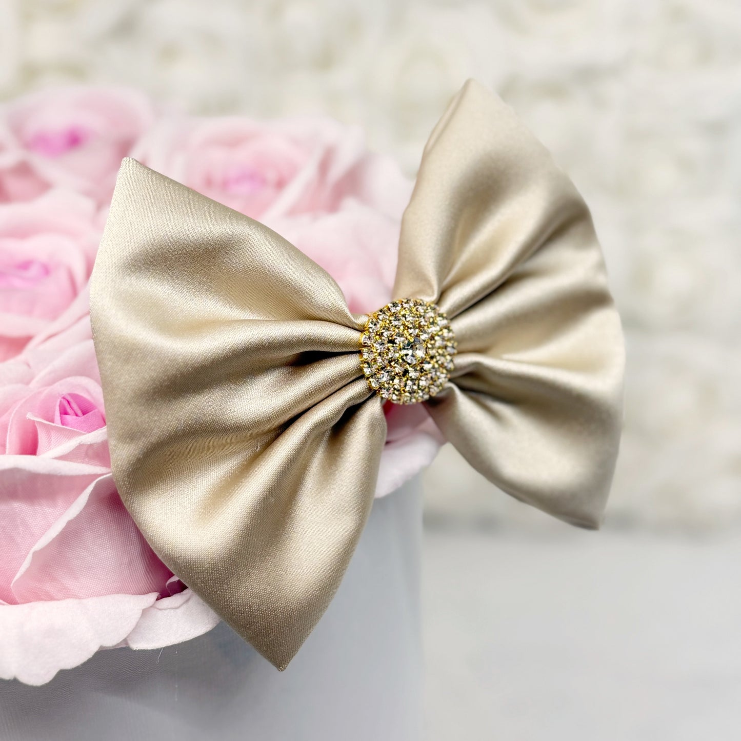 Bright Champagne Satin Bow
