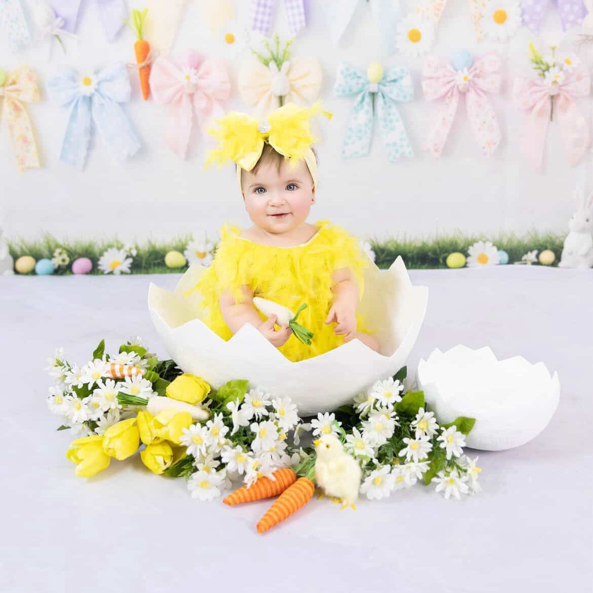 Little Chick Yellow Feather Bow