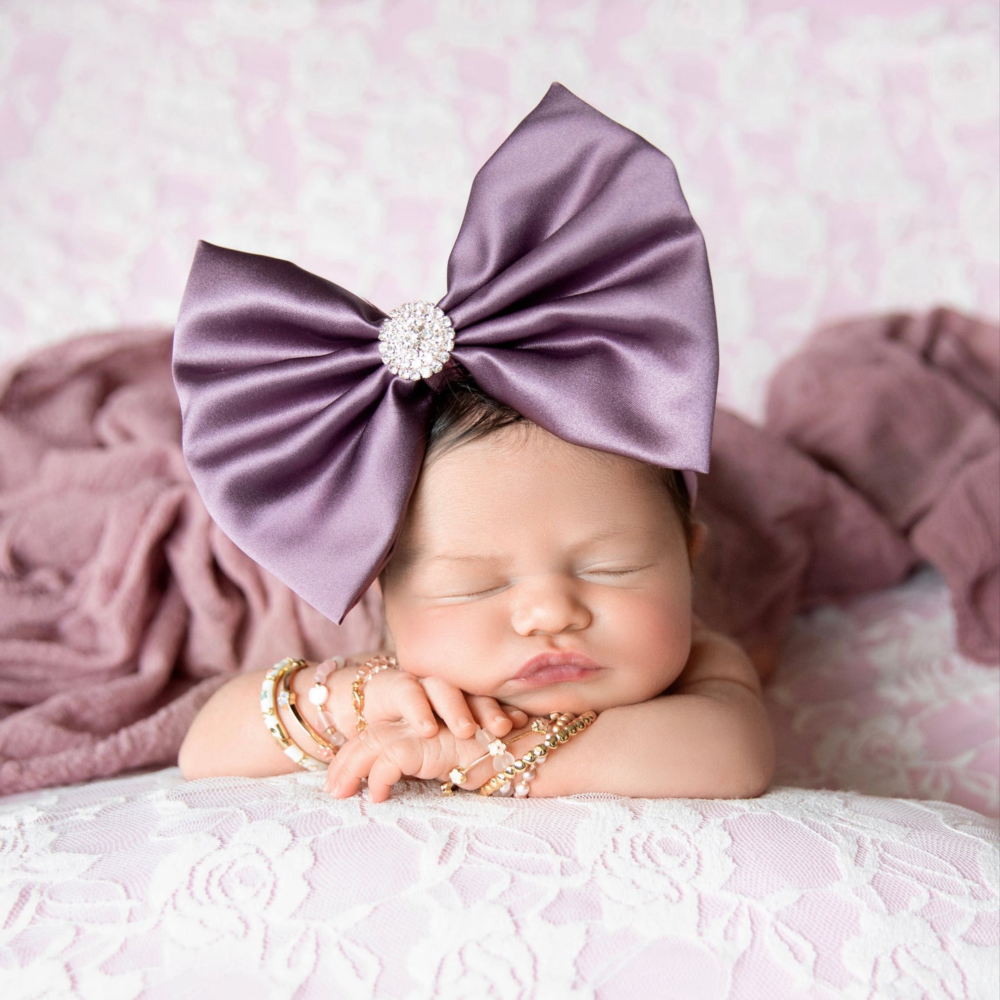 Frosted Violet Satin Bow