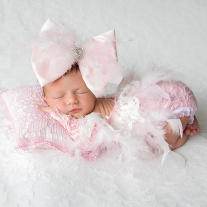 Cotton Candy Feather Bow