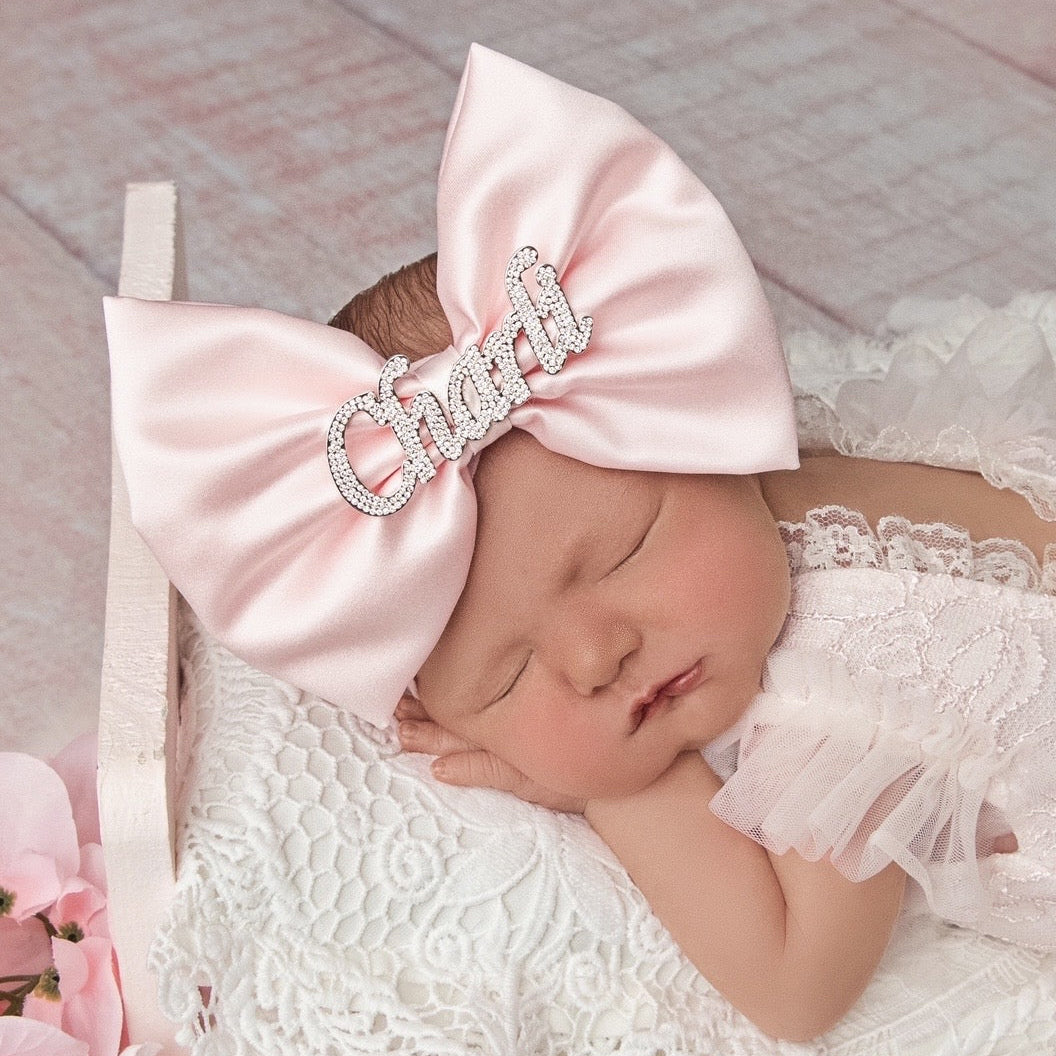 Custom Rhinestone Nameplate Bow (PRE-ORDER)