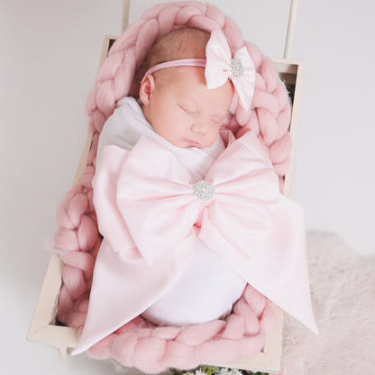 Satin Double Bow Swaddle Set (3-Pieces)