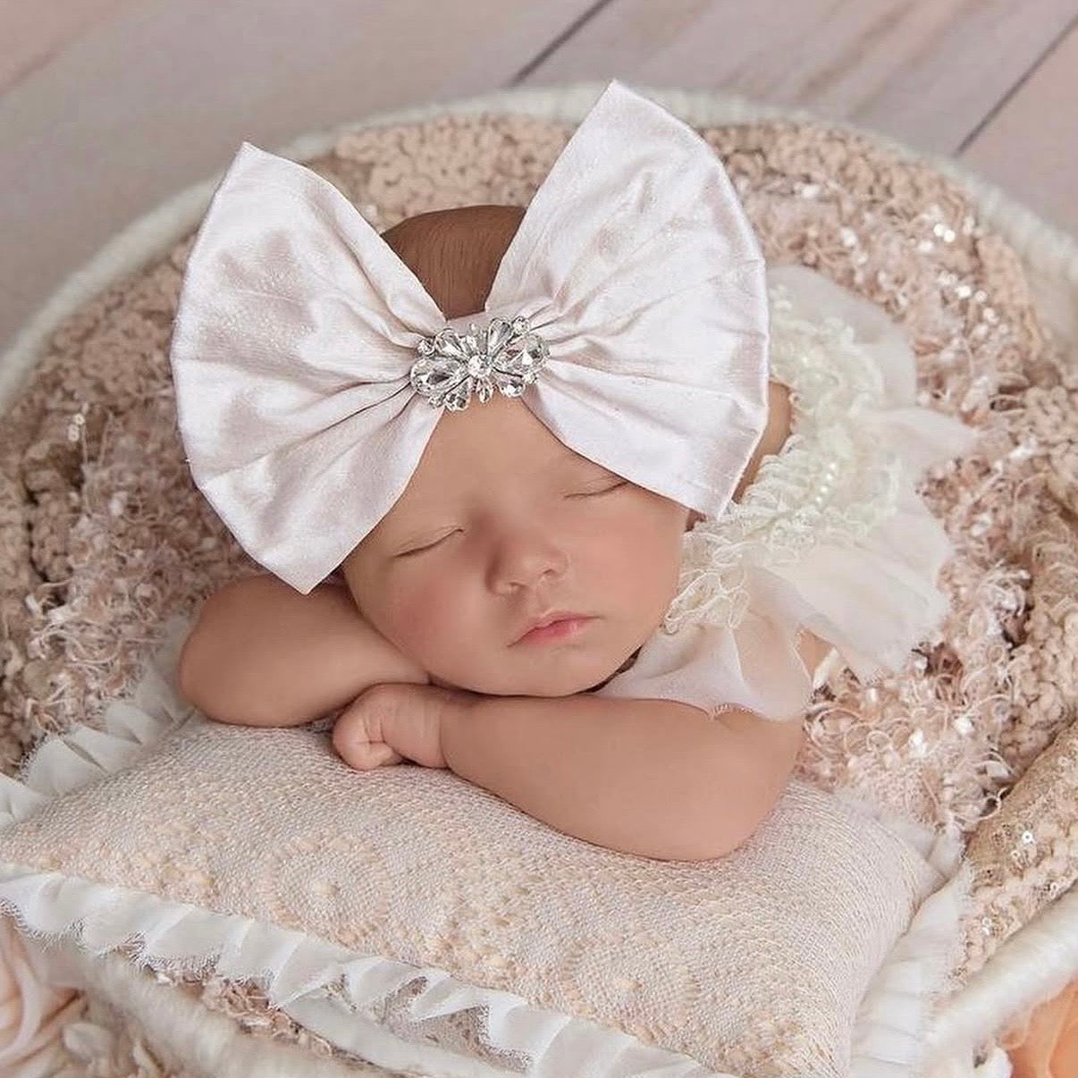 Rosewater Silk Shantung Bow