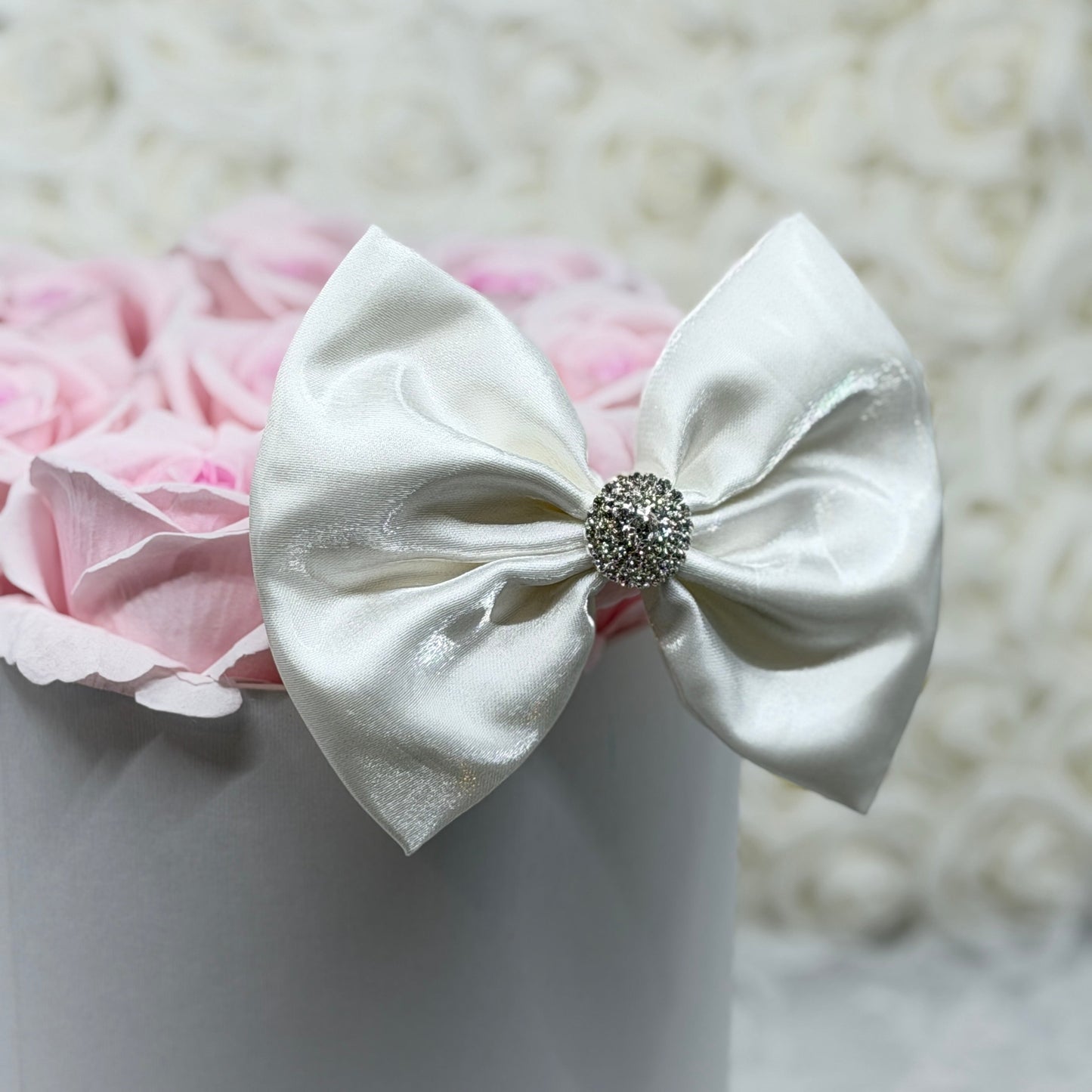 Ivory Liquid Satin Bow