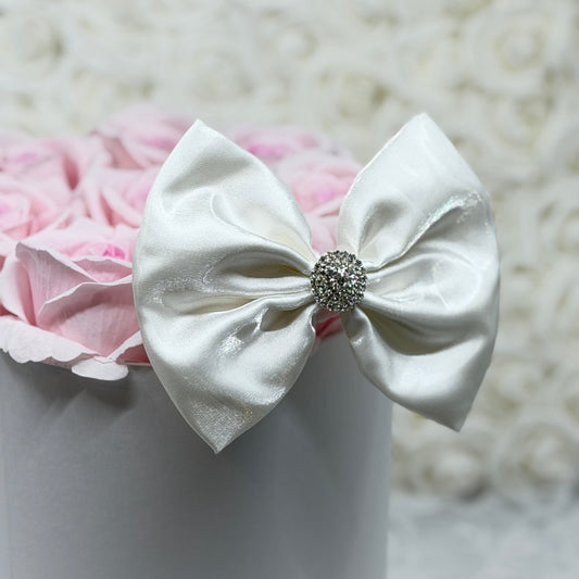 Ivory Liquid Satin Bow