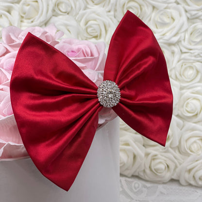 Roja Red Silk Shantung Bow