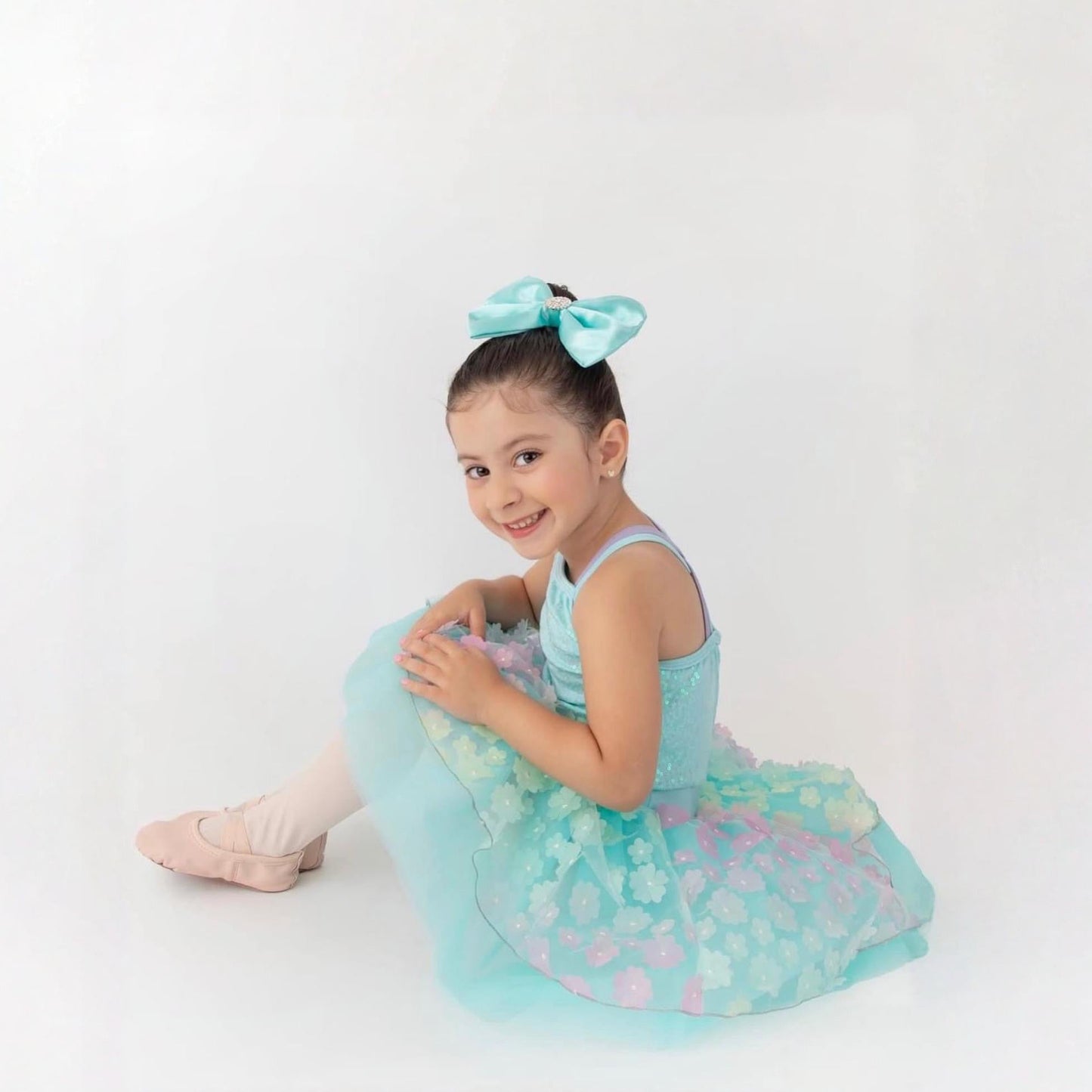 Shiny Teal Satin Bow