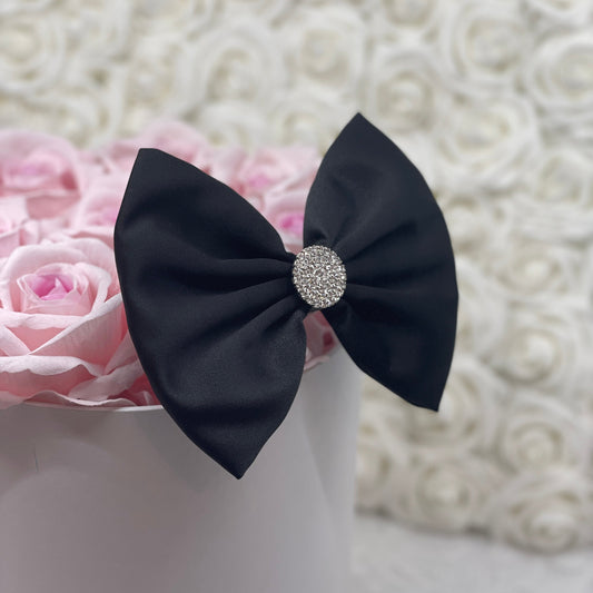 Black Satin Bow