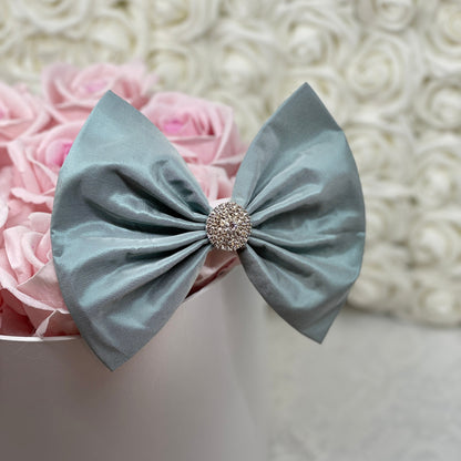 Bluestone Silk Taffeta Bow