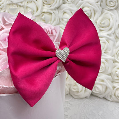 Cerise Pink Satin Bow