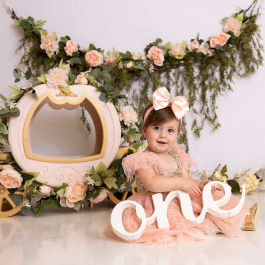 Shiny Peach Satin Bow