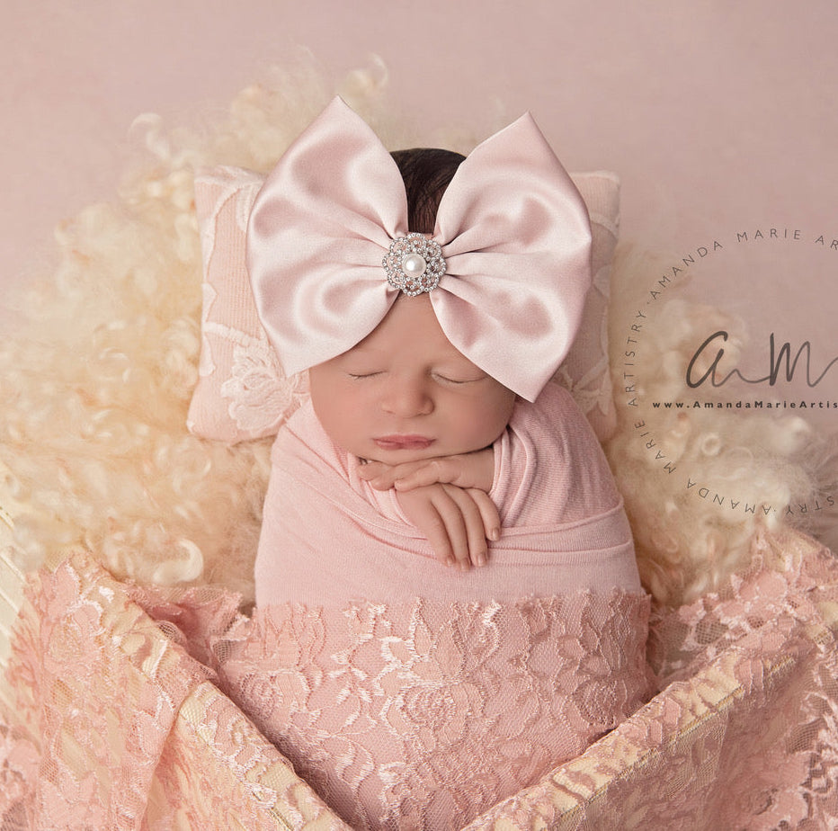 Rose Pink Satin Bow