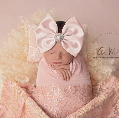 Rose Pink Satin Bow