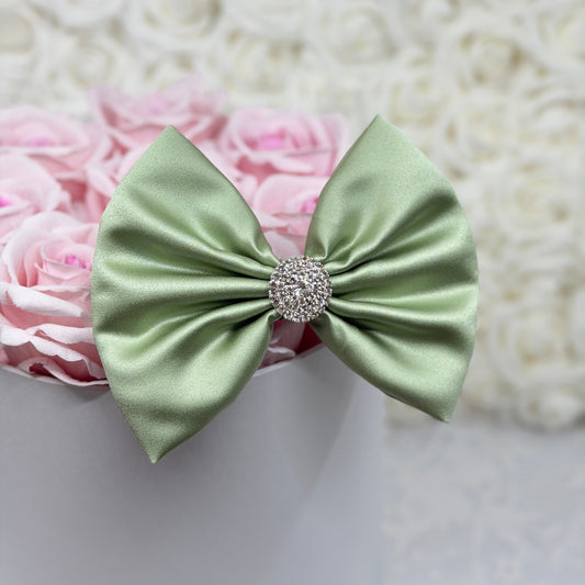 Sage Green Satin Bow