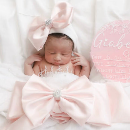 Satin Double Bow Swaddle Set (3-Pieces)