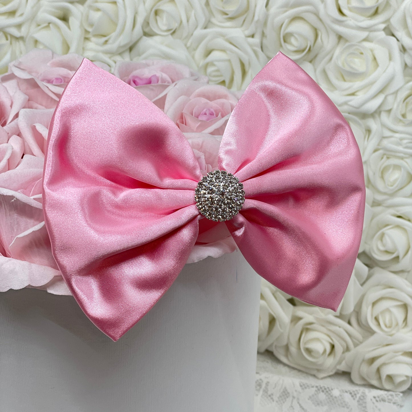 Shiny Candy Pink Satin Bow