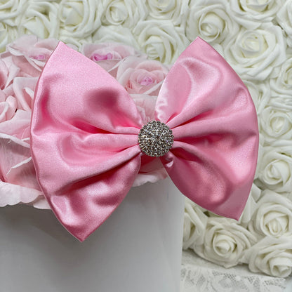 Shiny Candy Pink Satin Bow