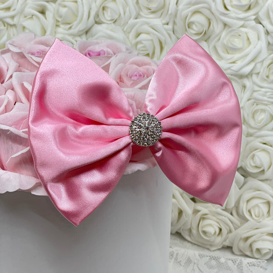 Shiny Candy Pink Satin Bow