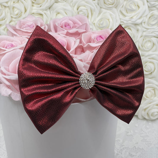 Metallic Dark Red Bow