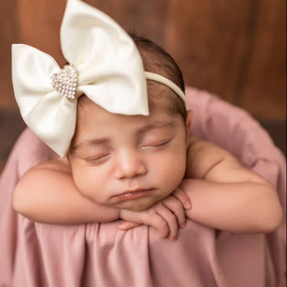 Itty-Bitty: Ivory Satin Bow