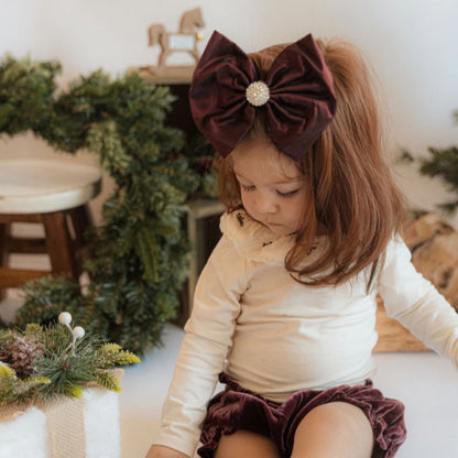 Maroon Silk Taffeta Bow