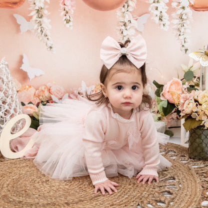 Soft Pink Silk Taffeta Bow