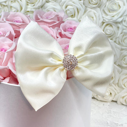 Ivory Metallic Satin Bow