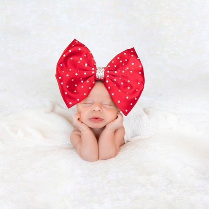 Swarovski Crystal Studded Satin Bow