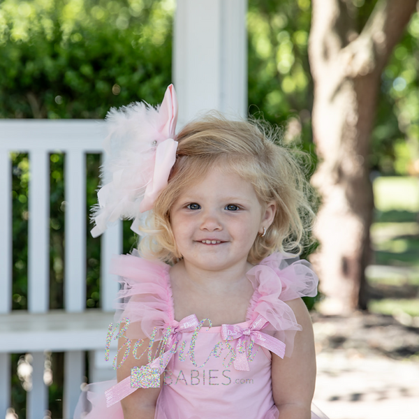 Cotton Candy Feather Bow