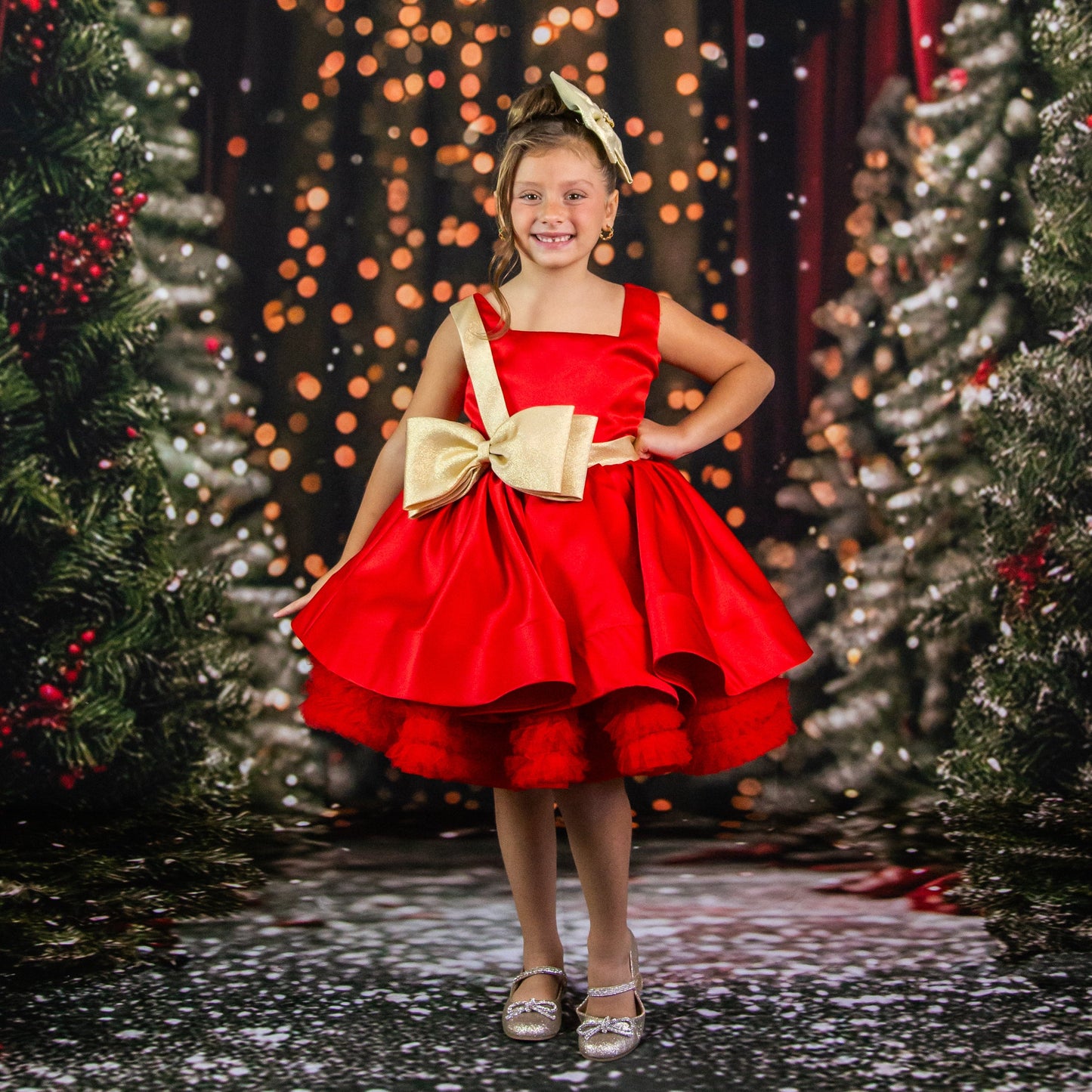 Textured Light Gold Metallic Bow