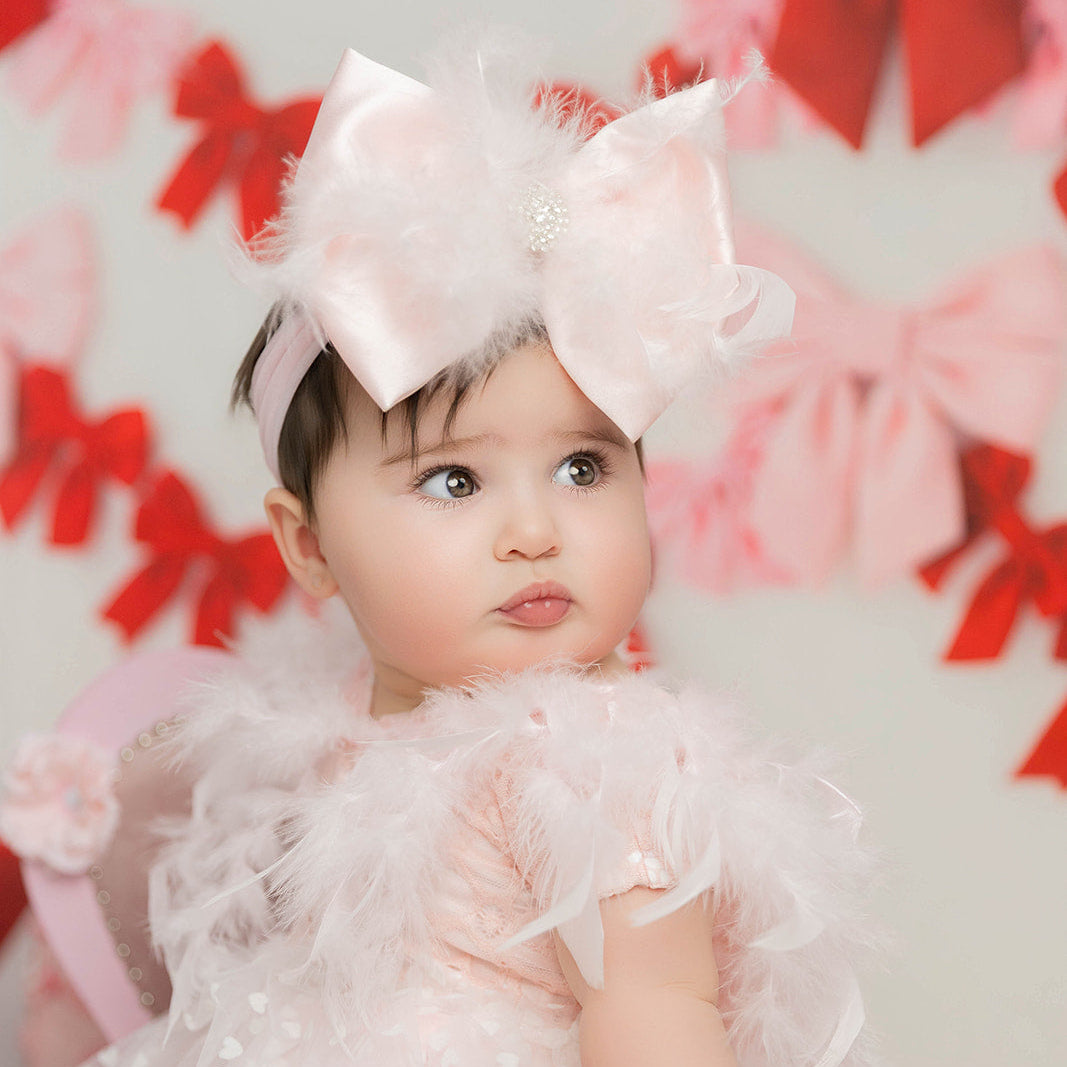 Cotton Candy Feather Bow