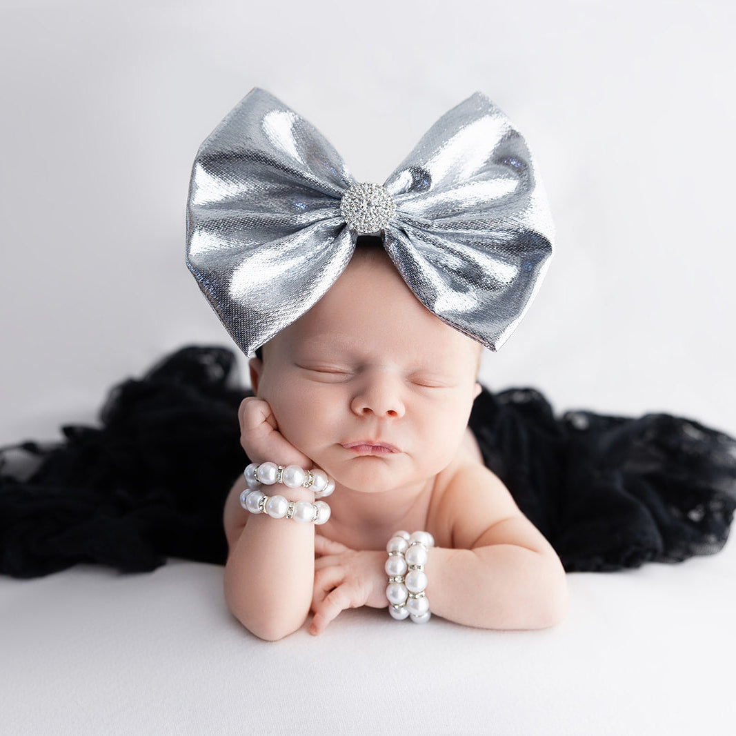 Silver Tinsel Bow