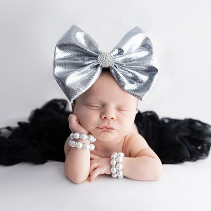 Silver Tinsel Bow