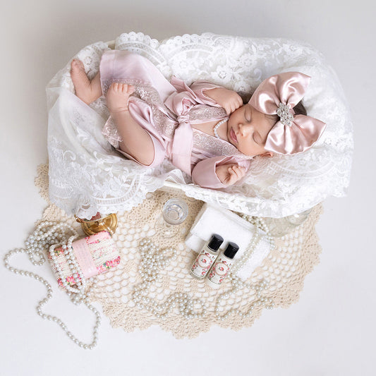 Shiny Sea Shell Pink Satin Bow