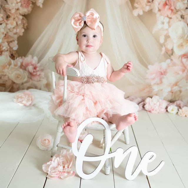 Shiny Peach Satin Bow