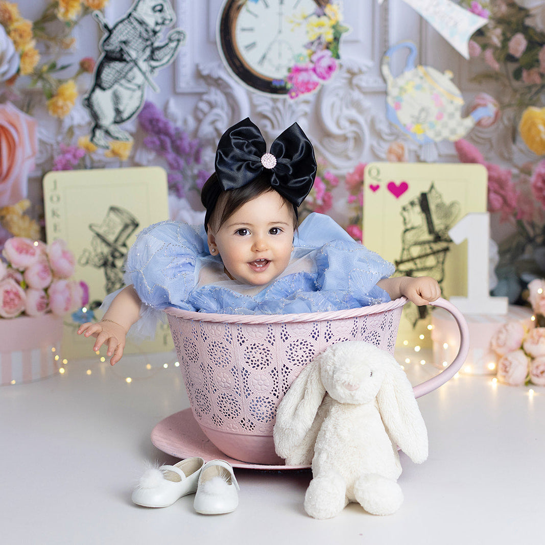 Shiny Black Satin Bow