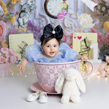 Shiny Black Satin Bow