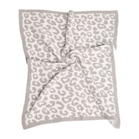 Grey Leopard Baby Blanket